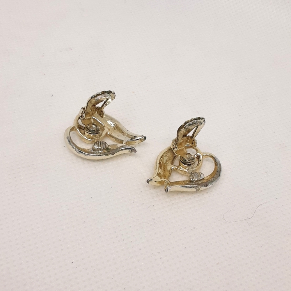 Vintage Coro Gold Tone Clip Back Earrings please read description Boho Fashion - Picture 5 of 7